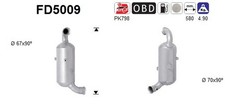 PARTIKELFILTER FÜR PEUGEOT 307 BREAK (3E), PEUGEOT 307 SW (3H) - AS FD5009