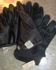 2 Vintage Womens Dress Gloves Fownes BLACK Lined Leather sz 7  Aris Large Suede