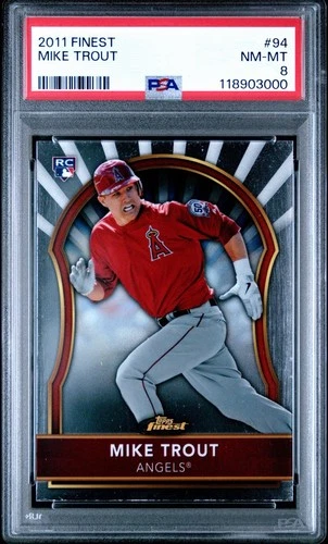 2011 Topps Finest - Mike Trout #94 RC PSA 8 NM-MT