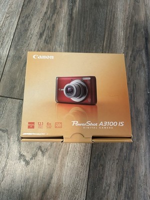 New Canon PowerShot Digital Camera A3100 IS 12.1 MP Optical Zoom Compact Red 4GB