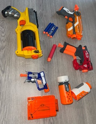 4 Stück Konvolut NERF N-Strike Elite Mega BIGSHOCK Pistolen und anderes Zubehör
