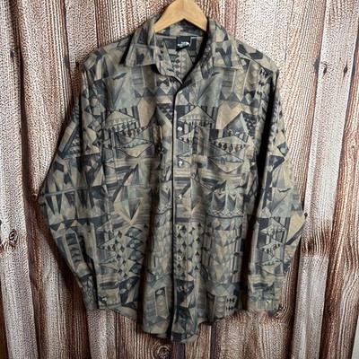 The North Face Men's Flannel Button Up Long Sleeve Shirt Geometric