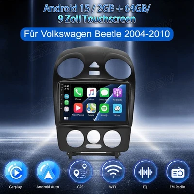 NHOPEEW DAB+ per VW NEW Beetle 2001-2010 Android 15 CarPlay autoradio GPS WiFi GPS 2+64G