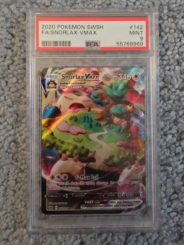 2020 POKEMON SWORD & SHIELD #142 FULL ART/SNORLAX VMAX PSA 9