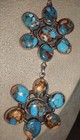 Spiny Oyster & Turquoise Naja Necklace | Floral Cluster Stations | 925 Silver — photo 4