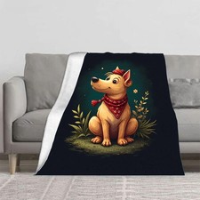 Durable Soft  Warm Flannel Blanket - Cozy Dog Pattern Design