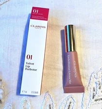 New in Box! Clarins Natural Lip Perfector Travel Size~ 01 Rose Shimmer  5ml