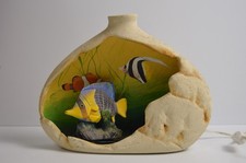 Lighted Angel Fish Lamp Native American Artist Sherry Silver Thunder Pottery