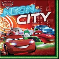 20 Disney Cars Neon Party Servietten 33X33Cm Geburtstag