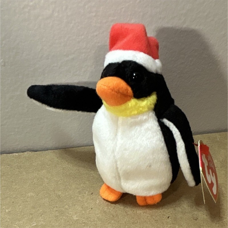 Ty Jingle Beanies Zero Penguin Beanbag Plush with Santa Hat, 2002