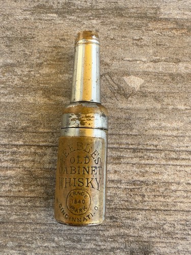 Vintage Cincinnati 1840 "PEEBLES OLD CABINET WHISKEY" Werbung Flasche Korkenzieher