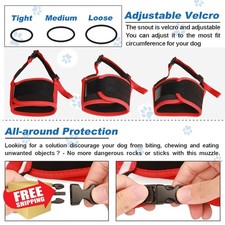 Red M Dog Muzzle Soft Nylon for Biting Barking Chewing