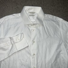 Suitsupply Shirt Men 44 17.5 White Tailored Button Egyptian Cotton Tessilmaglia