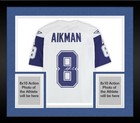 Framed Troy Aikman Cowboys Signed Mitchell & Ness '94 White Stars Replica Jersey