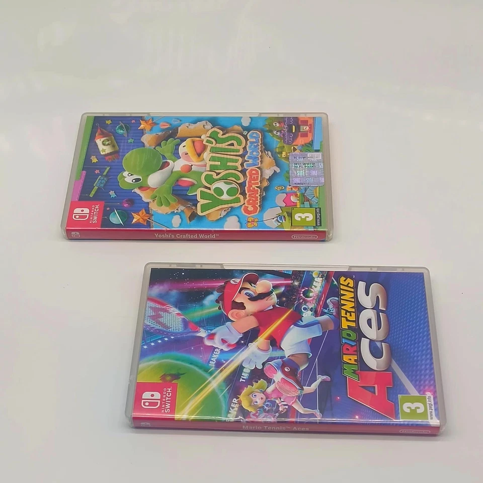 2 CUSTODIE VUOTE NINTENDO SWITCH - MARIO TENNIS ACES - YOSHI'S CRAFTED WORLD, foto 3 di 5