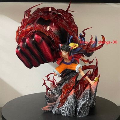 H35CM Gear Third Red Hawk Monkey D. Luffy Statue Figure Model LED Collectibles