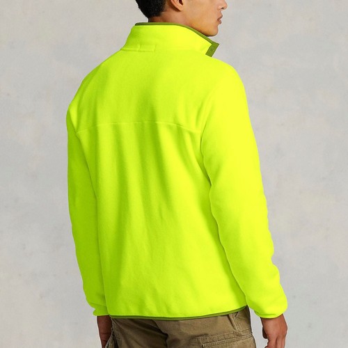 Polo Ralph Lauren Men's Fleece Sweatshirt Front Pocket, Yellow - Large - Picture 4 of 6
