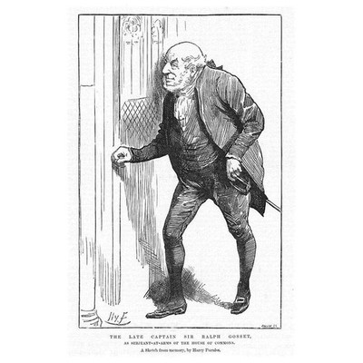 HOUSE OF COMMONS Captain Sir Ralph Gossett Serjeant at Arms - Antique Print 1885