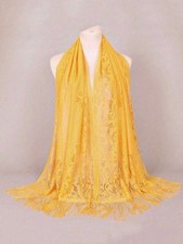 Multicolor Lace Fringed Scarf Shawl Wrap For Women Beach Dress Accessory