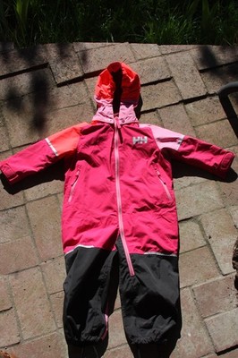 Helly hansen kids rain suit pink waterproof jumpsuit excellent condition