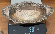 Gorham Sterling Silver 9" Oval Bon Bon Bowl Art Nouveau Floral A2714 98 Gram