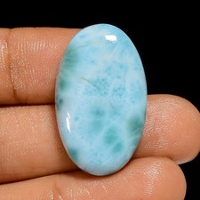 100 Natural Larimar Oval Shape Cabochon Loose Gemstone 26.5 Ct 28X17X5mm A-7602