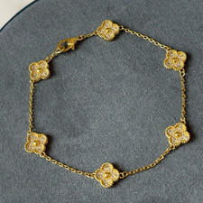 10mm cz sweet Flower bracelet 925 silver gold plated bracelet
