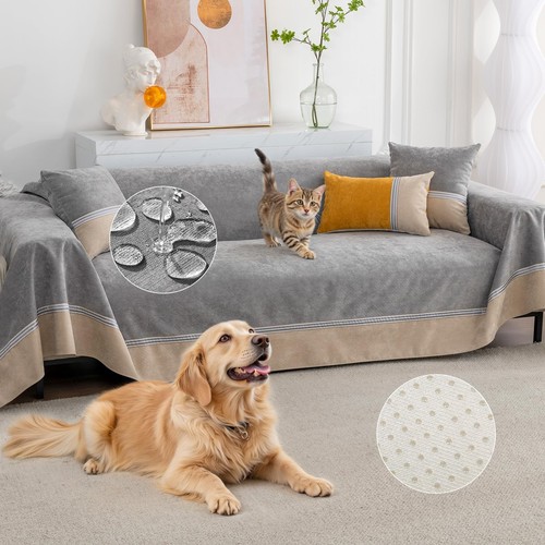 100% Waterproof Sofa Cover for Pets Dogs Non-Slip Leakproof Couch Cover Anti ...