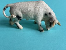 Schleich 13613 White Rodeo Bull 2005 Vintage Fighting Charging Cow Cattle