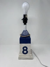 Buoy Lamp ~ Blue Wood 14" ~ Nautical Ocean Beach Theme ~ No Shade