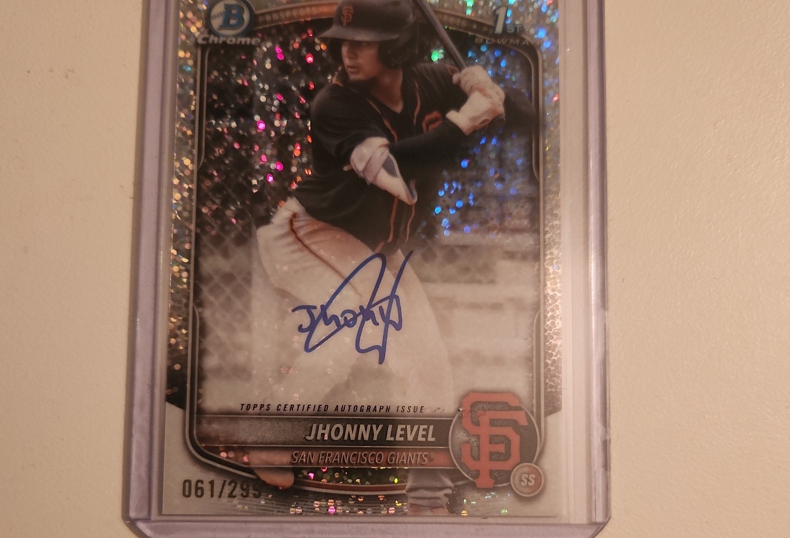 2025 Bowman - Chrome Prospect Autographs Jhonny Level Speckle Refractor /299 