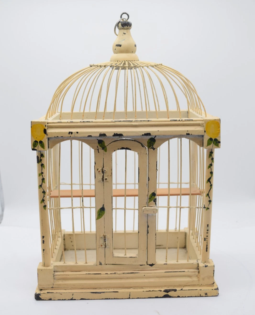 Decorative Bird Cage Distressed Wood Metal Farmhouse Rustic Hanging Display
Opens in a new window or