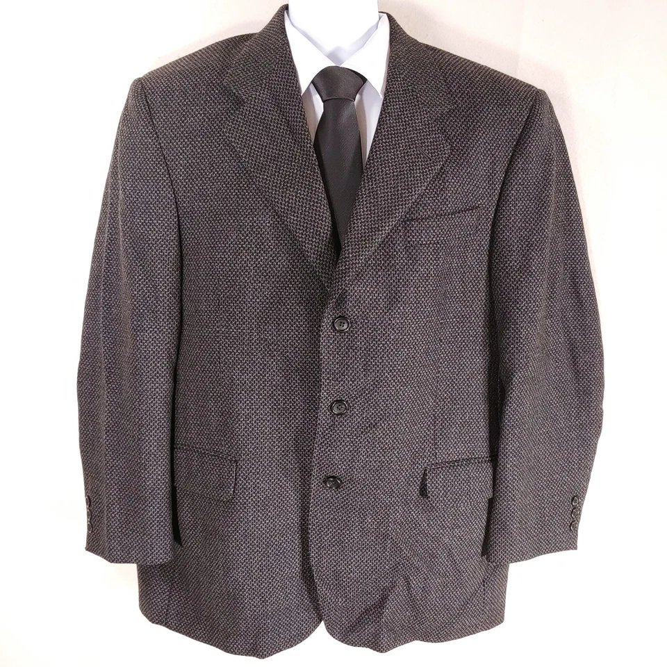 Jaqueta blazer masculina de lã cinza 44R casaco esportivo Victor tweed sob medida 3 botões - Imagem 2 de 4