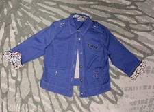 Vintage Patchington Women  s Blue S polka dot lining detail button up