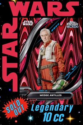 Topps Star Wars Card Trader Magenta Chrome Black   Wedge Antilles Legendary 10cc