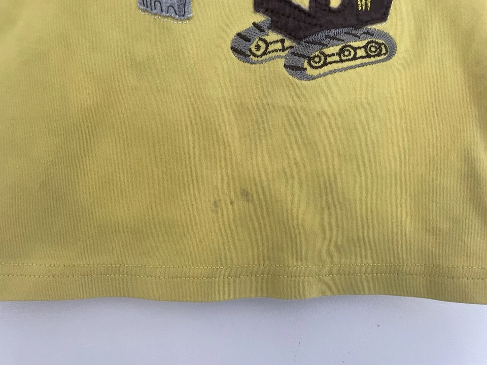 Camisa amarilla 3T con apliques de camión excavadora resistente como papá para niños pequeños Foto 4 de 4