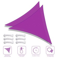 2 Pack 25 Ft 97% UV Block Triangle Sun Shade Sail Canopy Outdoor Patio Awning