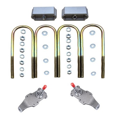 For 55-57 Chevy Bel Air 2'' Drop Lowering Block U Bolts Kit & Spindles Disc Brake