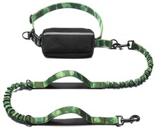 Hands Free Dog Leash with Zipper Pouch, Dual Padded Handles and Durable Bunge...
