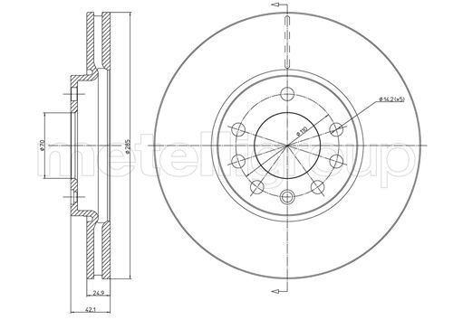 2X Metelli Bremsscheibe 23-0608C FüR Cadillac Passend FüR Fiat Opel Saab-image