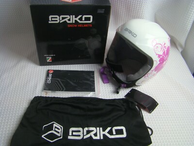 BRIKO Rookie Junior Ski Winter Helmet Size 52 cm Pink Hibiscus Flowers New