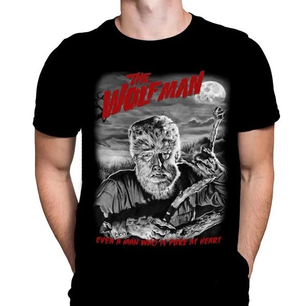 THE WOLF MAN - HORROR MOVIE T-SHIRT / UNIVERSAL MONSTERS / 1940'S RETRO HORROR