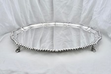 RARE HEAVY QUEEN ELIZABETH II HM STERLING SILVER 4 FOOTED SALVER 1975 72 oz