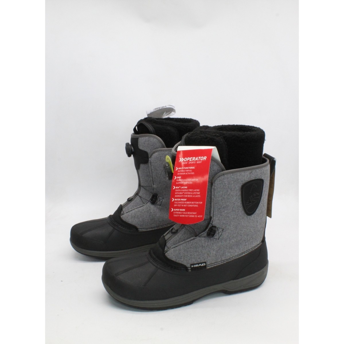 Head Operator BOA Grey Adult Snowboard Boots - Size 13.5 / Mondo