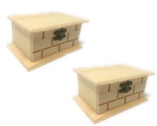 Scatola in legno per decoupage 2pz intarsiate effetto mattone portagioie 53377A
