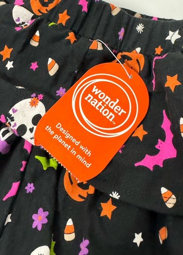 NWT Girls Halloween Tiered Skirt 6 6X S Skull Bat Candy Pumpkin Black Wonder - Picture 4 of 9