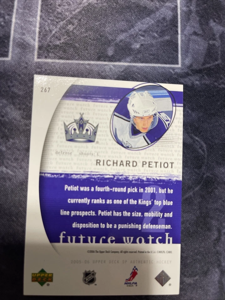 2005-06 SP Authentic Future Watch 267 Richard Petiot Los Angeles Kings - Image 2 of 2