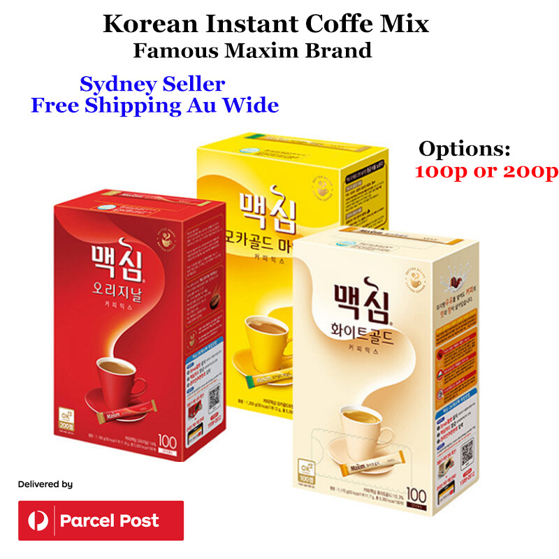 Korean Instant Maxim Coffee Mix 100/200 Sticks Mocha Gold