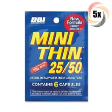 5x Packets DBI Mini Thin 25/50 Herbal Dietary Supplement  6 Capsules Each