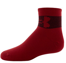 Under Armour Essential Quarter Red, Single Pack Socks Youth Size 13.5 -4.5